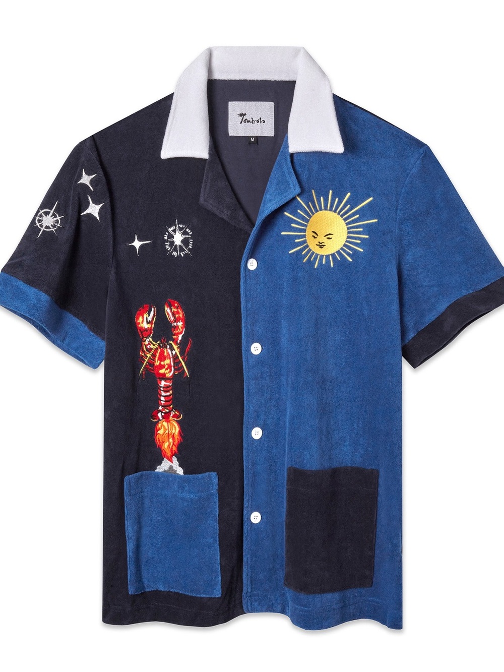 TOMBOLO UNISEX ROCKET LOBSTER CABANA TERRI-CLOTH BUTTON-DOWN
